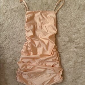 Elegant Baby Pink mini satin Dress